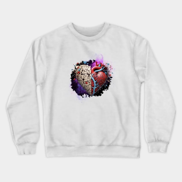 Brain vs heart Crewneck Sweatshirt by Eleganzmod
